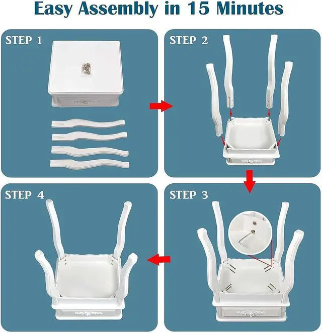 Alt view image 5 of 7 - Westcharm Small White Vintage Nightstand | Queen Anne End Table | Wood Antique Shabby Chic Side Table | Small Wooden Victorian Bedside Table | Accent Table for Kids Room