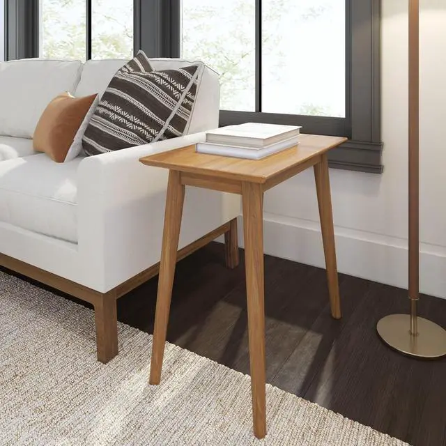 Main image of Plank+Beam Mid Century Modern Rectangular Side Table, End Table for Living Room, Wooden Bedside Table, Small End Table for Office Space, Pecan