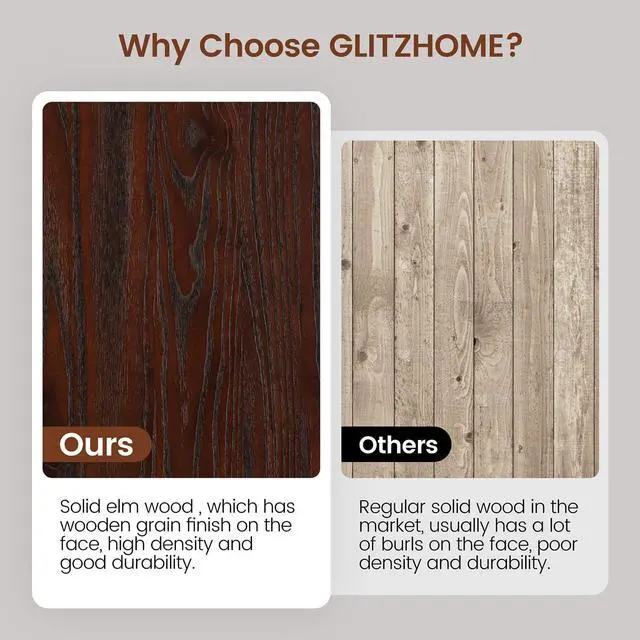 Alt view image 7 of 7 - Glitzhome 41.25" H Modern Style Square High Heavy-Duty Metal Bar Table with Wooden Top Sturdy Frame Bistro Pub Table