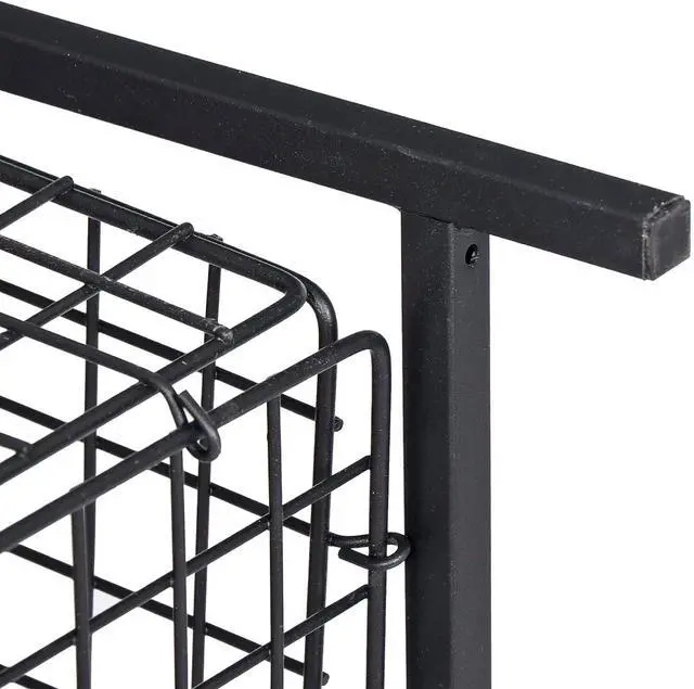 Alt view image 6 of 7 - Side Tables Set of 2, End Table w/Wire Storage Basket, Small Fridge Stands Coffee Tables Nightstands for Living Room Bedroom