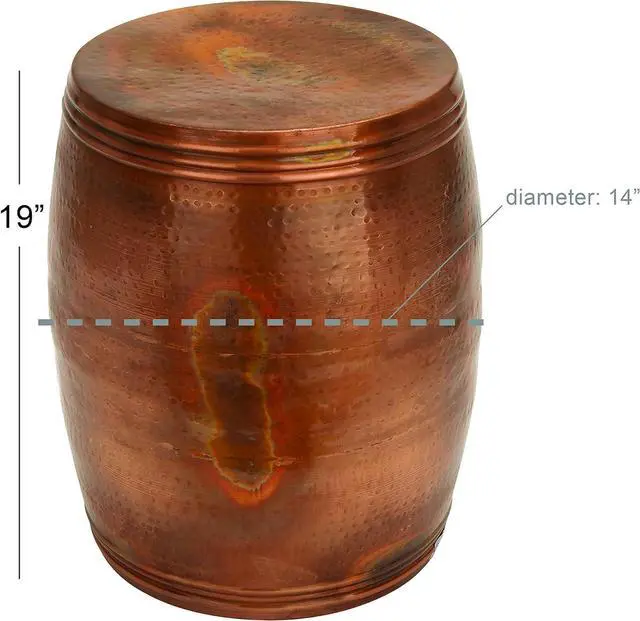 Alt view image 2 of 7 - Deco 79 Metal End Accent, Side Table 14" x 14" x 19", Copper
