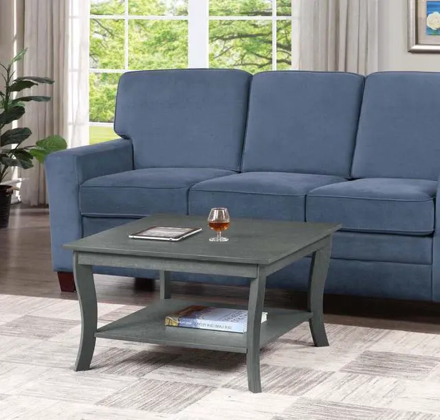 Alt view image 2 of 5 - Convenience Concepts American Heritage Square Coffee Table, Wirebrush Dark Gray