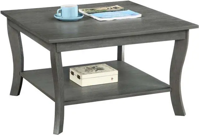 Alt view image 3 of 5 - Convenience Concepts American Heritage Square Coffee Table, Wirebrush Dark Gray