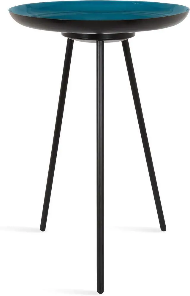 Alt view image 4 of 5 - Kate and Laurel Laranya Modern Side Table, 15" x 15" x 22.5", Teal and Black, Chic Minimalist End Table