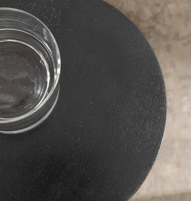 Alt view image 5 of 7 - Kate and Laurel Dahl Modern Wooden Round Drink Table; 8 x 23; Black; Transitional Circle Wood Accent Pedestal Table for Living Room Plant Stand or Small Bedroom Nightstand