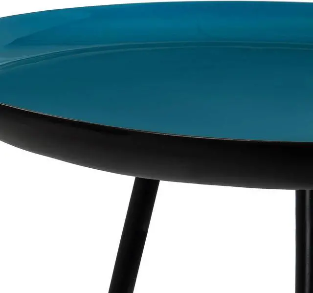 Alt view image 5 of 5 - Kate and Laurel Laranya Modern Side Table, 15" x 15" x 22.5", Teal and Black, Chic Minimalist End Table
