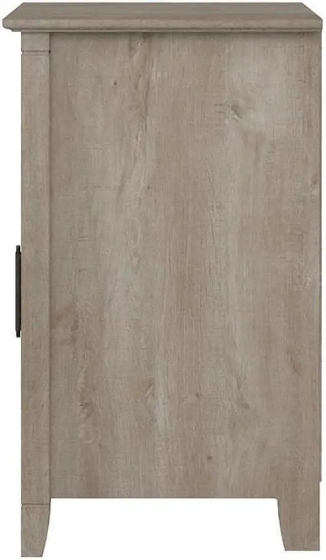 Alt view image 5 of 7 - Bush Furniture Key West End Table with Door in Washed Gray, Compact Home Organizer, Storage Solution for Living Room or Bedroom