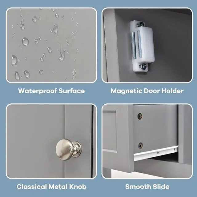 Alt view image 6 of 7 - PETSITE Sideboard Buffet Cabinet with Storage, Drawers & Open Shelf, Wood Accent Cupboard Console Table for Home Kitchen, Living Room, Hallway