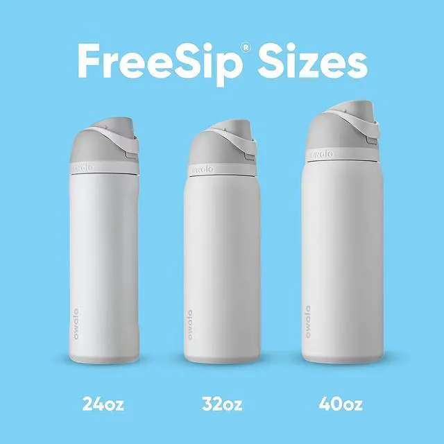 Alt view image 5 of 7 - Owala FreeSip Insulated Stainless Steel Water Bottle with Straw, BPA-Free Sports Water Bottle, Great for Travel, 24 Oz, Shy Marshmallow