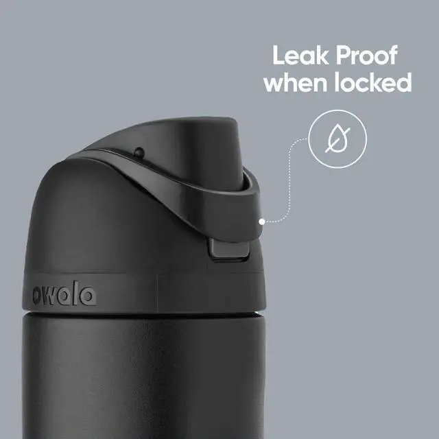Alt view image 6 of 7 - Owala FreeSip Insulated Stainless Steel Water Bottle with Straw, BPA-Free Sports Water Bottle, Great for Travel, 24 Oz, Shy Marshmallow