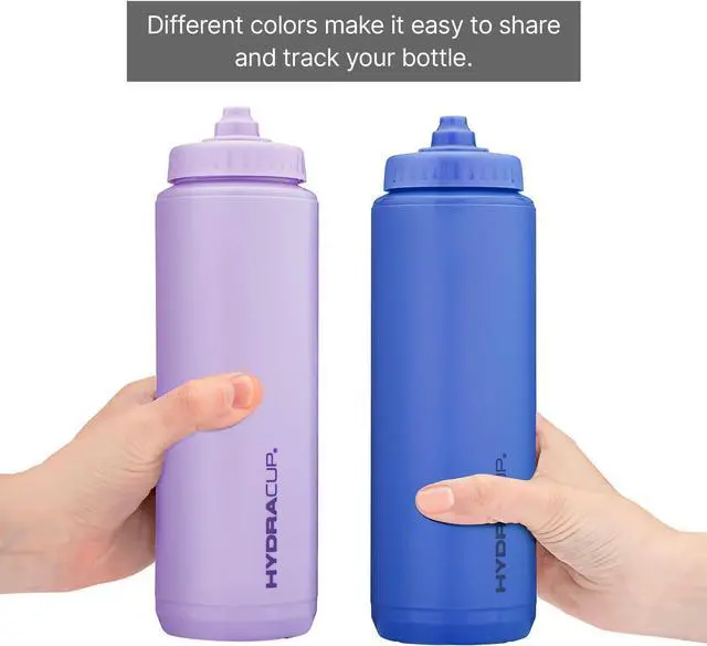 Alt view image 4 of 7 - Hydra Cup Sport [4 Pack] 32 oz Squeeze Water Bottles, Fast Flow Sports Water Bottle with Ball Blender Whisk, Bike & Cycling Water Bottle, Travel To Go, BPA Free (Bright Colors)