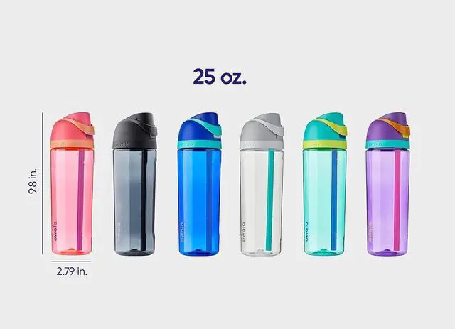 Alt view image 5 of 6 - Owala FreeSip Clear Tritan Plastic Water Bottle with Straw, BPA-Free Sports Water Bottle, Great for Travel, 25 Oz, Very, Very Dark (Pack of 1)