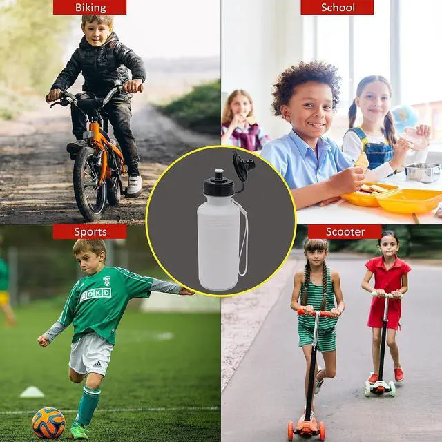Alt view image 5 of 7 - 4E's Novelty Sports Water Bottles Bulk (12 Pack) 18 oz Squeeze Reusable Plastic White Water Bottle, BPA Free, School Kids Water Bottles Party Favor Gift Giveaways