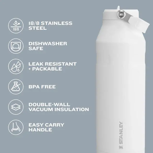 Alt view image 7 of 7 - Stanley IceFlow Flip Straw 2.0 Water Bottle 24 oz | Built-In Straw for Travel and Sports | Lightweight and Leak Resistant | Insulated Stainless Steel | BPA-Free | Plum