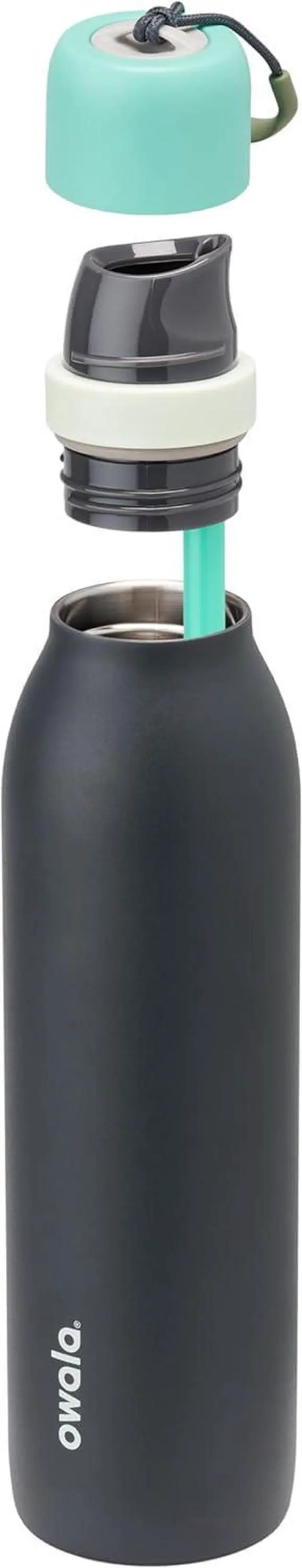 Alt view image 5 of 6 - Owala FreeSip Twist Insulated Stainless Steel Water Bottle with Straw for Sports and Travel, BPA-Free, 24-oz, Blue/Grey (Foggy Tide)