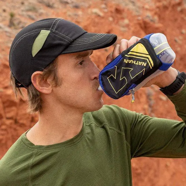 Alt view image 6 of 7 - Nathan Water Bottle Handheld, Grip-Free Running Water Bottle Handheld, SpeedDraw Plus Insulated Flask, Handheld Running Water Bottle for Runners, Hiking, etc. Sports Water Bottles