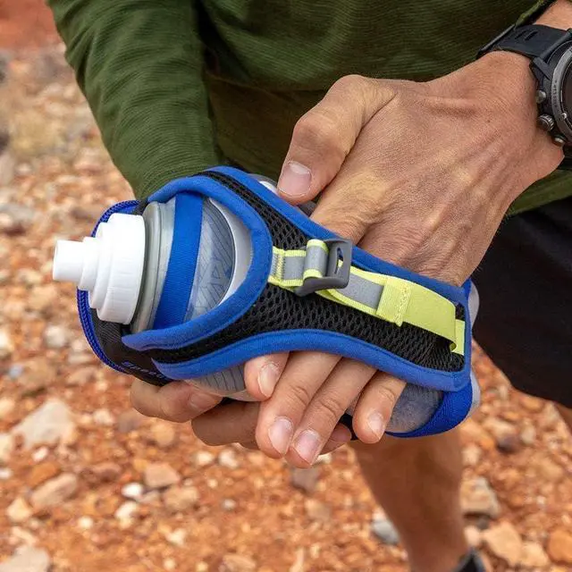 Alt view image 7 of 7 - Nathan Water Bottle Handheld, Grip-Free Running Water Bottle Handheld, SpeedDraw Plus Insulated Flask, Handheld Running Water Bottle for Runners, Hiking, etc. Sports Water Bottles