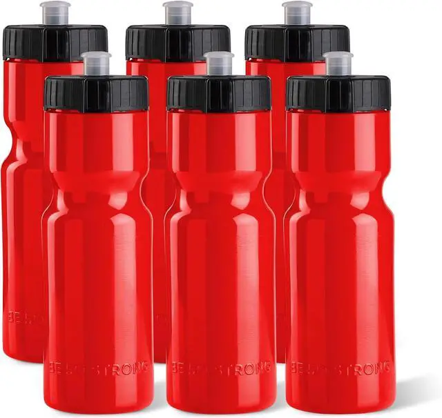 Main image of 50 Strong Sports Water Bottles  Reusable 22 oz BPA-Free Plastic Bottles with Pull Top Cap  Made in USA  Top Rack Dishwasher Safe  Fits Most Bike Cages Brand