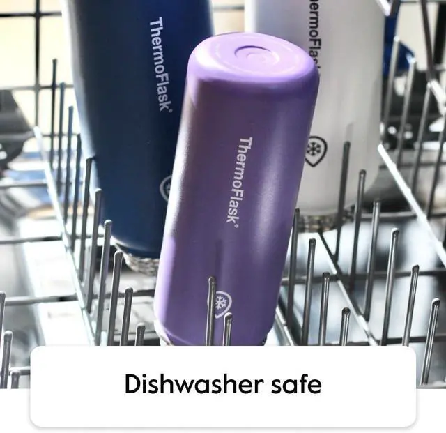 Alt view image 4 of 7 - ThermoFlask Kids Bottle with Straw Lid - Durable & Dishwasher-Safe Water Bottles & Lids - Leak-Proof Bottle Lid Design - Reusable Water Bottles for Everyday Use - 16 oz, Red/Blue (2 Pack)