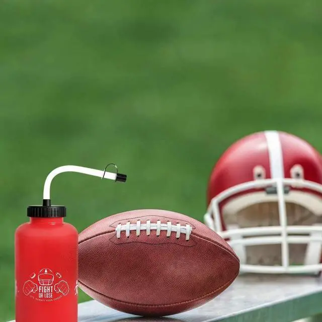 Alt view image 4 of 6 - Hockey Water Bottles with Long Straw, Fit for Football Lacrosse Gym Sport, Plastic Squeezable Leakproof BPA Free, No Strange Smell, Easy to Clean, 1 Liter 32 oz (3 Straw Caps) (red)