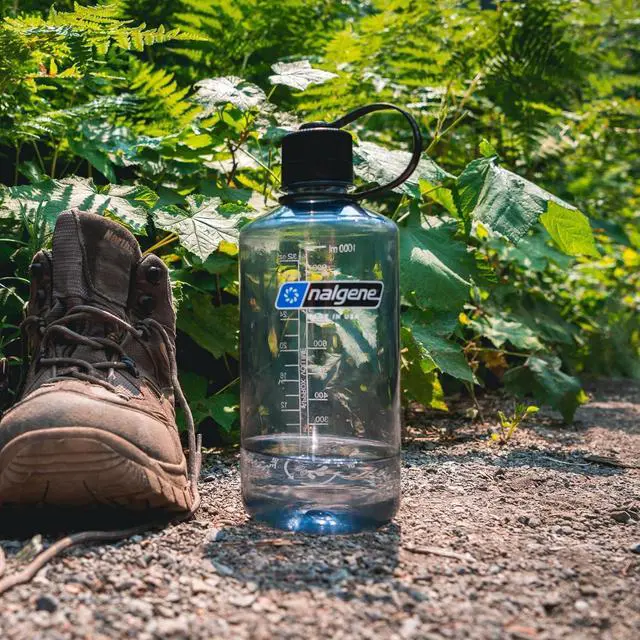 Alt view image 2 of 6 - Nalgene Sustain Tritan BPA-Free Water Bottle Made with Material Derived from 50% Plastic Waste, 32 OZ, Narrow Mouth,Grey