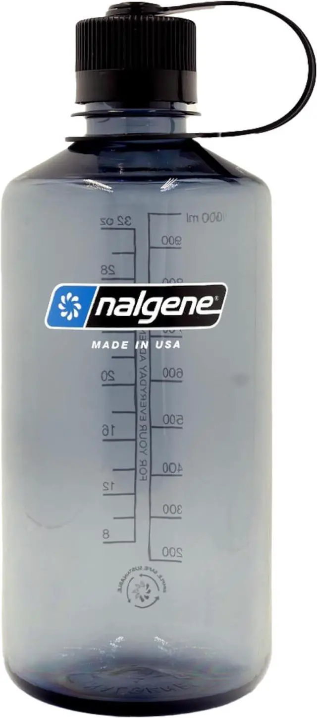 Main image of Nalgene Sustain Tritan BPA-Free Water Bottle Made with Material Derived from 50% Plastic Waste, 32 OZ, Narrow Mouth,Grey