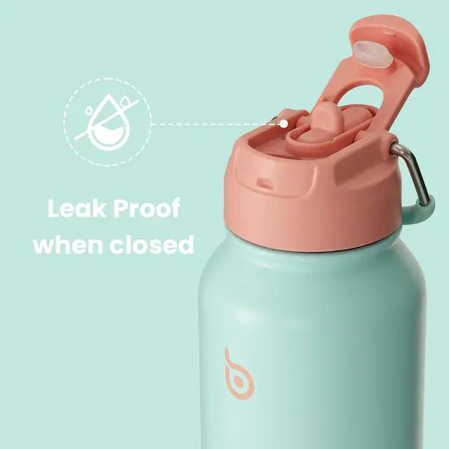 Alt view image 4 of 7 - BOTTLE BOTTLE 32 oz Insulated Water Bottle Stainless Steel Sport Water Bottle with Straw Dual-use Lid Design for Gym with Pill Box (dreamy ocean)