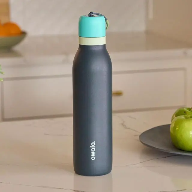 Alt view image 6 of 6 - Owala FreeSip Twist Insulated Stainless Steel Water Bottle with Straw for Sports and Travel, BPA-Free, 24-oz, Blue/Grey (Foggy Tide)