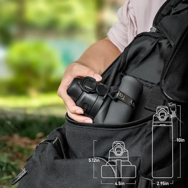 Alt view image 2 of 7 - Collapsible Water Bottles 20oz, Leak Proof, BPA-Free, Foldable Silicone Travel Water Bottle with Straw Strap for Cycling, Hiking, Outdoors