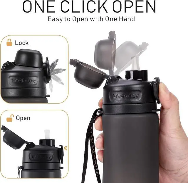 Alt view image 6 of 7 - Collapsible Water Bottles 20oz, Leak Proof, BPA-Free, Foldable Silicone Travel Water Bottle with Straw Strap for Cycling, Hiking, Outdoors