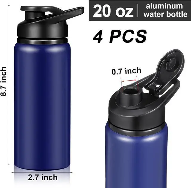 Alt view image 2 of 7 - CHENGU Water Bottle Bulk 20 oz Aluminum Reusable Bottles Lightweight Snap Lid Water Cups Easy Carry Leak Proof Travel Tumbler for Gym Sports Camping Hiking Fishing
