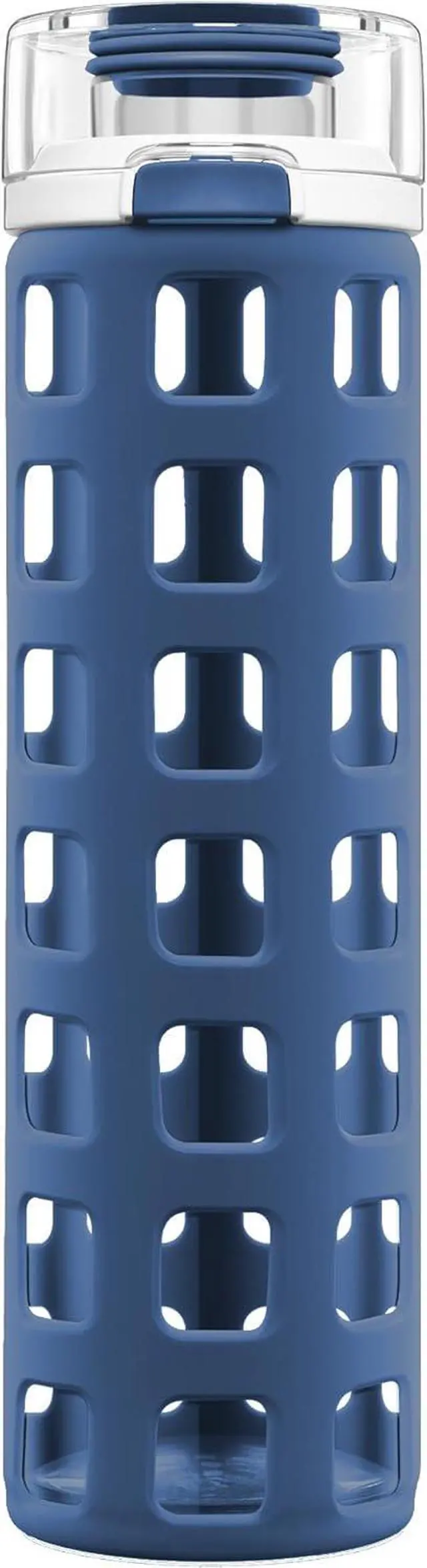 Main image of Ello Syndicate 20oz Reusable Glass Water Bottle with One-Touch Leak Proof Flip Lid and Protective Non-Slip Silicone Sleeve and Carry Loop for Coffee, Tea and Water, BPA-free Dishwasher Safe