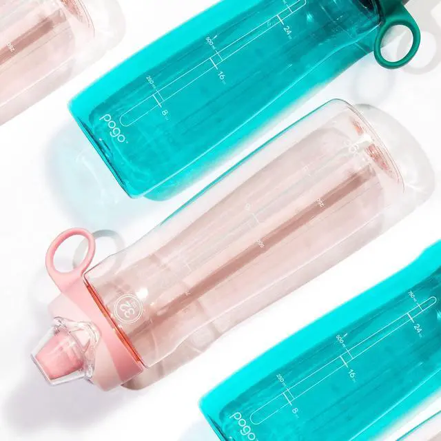 Alt view image 5 of 7 - Pogo 2-Pack Plastic Water Bottle with Carry Handle, Reusable, BPA Free, Dishwasher Safe, Perfect for Travel, School, Outdoors, and Gym | 18oz, 32oz
