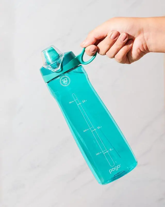 Alt view image 6 of 7 - Pogo 2-Pack Plastic Water Bottle with Carry Handle, Reusable, BPA Free, Dishwasher Safe, Perfect for Travel, School, Outdoors, and Gym | 18oz, 32oz