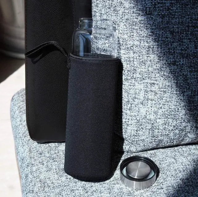Alt view image 2 of 4 - sunkey Glass Water Bottle 32 oz High Borosilicate with Neoprene Sleeve Leak Proof Lid Reusable Eco Friendly Bpa Free