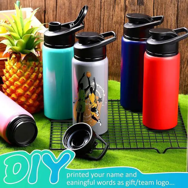 Alt view image 4 of 6 - 10 Pieces 20oz Reusable Aluminum Water Bottles Bulk Multicolor Outdoor Sports Water Bottles for Travel, Gym, Hiking, Cycling, Camping, Fishing, Snap Lid(Multicolor)