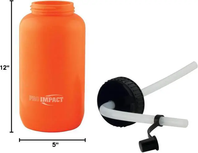 Alt view image 4 of 4 - Pro Impact Squeezable Water Bottle Bendable Long Straw - LDPE BPA Free Plastic - Hydration for Baseball Hockey Gym MMA Yoga Boxing Cycling Softball Football Lacrosse (35.5 Oz.)