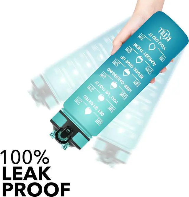 Alt view image 3 of 6 - Hyeta 32 oz Water Bottles with Times to Drink and Straw, Motivational Water Bottle with Time Marker, Leakproof, Drinking Sports Water Bottle for Fitness, Gym and Outdoor