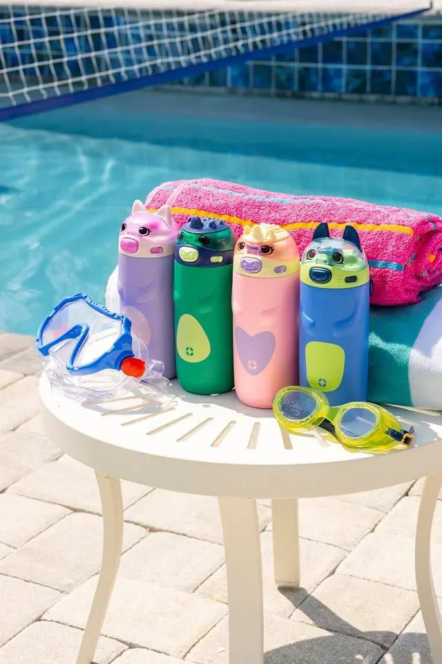 Alt view image 2 of 7 - Ello Ellies 12oz Vacuum Insulated Stainless Steel Kids Water Bottle with Straw and Built-in Carrying Handle and Leak-Proof Locking Lid for School Backpack, Lunchbox and Outdoor Sports