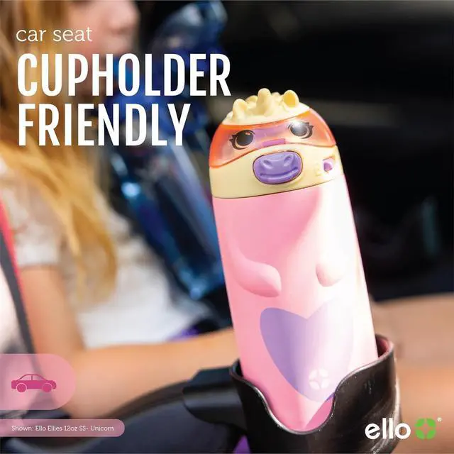 Alt view image 7 of 7 - Ello Ellies 12oz Vacuum Insulated Stainless Steel Kids Water Bottle with Straw and Built-in Carrying Handle and Leak-Proof Locking Lid for School Backpack, Lunchbox and Outdoor Sports