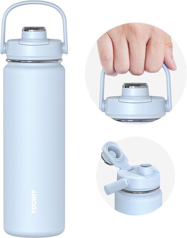 Thermosis 2 Lids (Sports And Handle Lids) 64 Oz Insulated Water Bottles Half Gallon Water Bottle With Wide Mouth Opening | Great 1/2 Gallon Water Jug For Sports And Gym - Teal