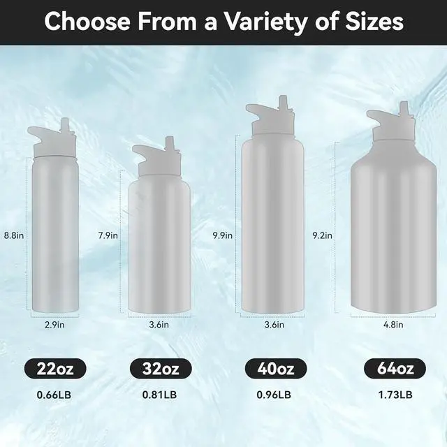 Alt view image 3 of 6 - HASLE OUTFITTERS 40oz Stainless Steel Water Bottle, Vacuum Insulated Double Walled Leak Proof Sports Water Bottle with 2 Lids (Straw and Spout Lid) Thermo Mug Keep Cold and Hot(Navy,1