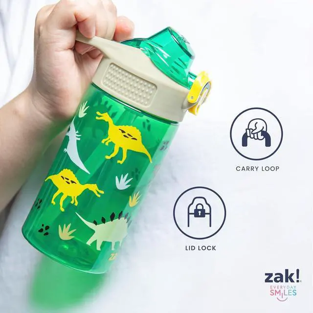 Alt view image 6 of 7 - Zak Designs PAW Patrol Sage Kids Water Bottle For School or Travel, 16oz Durable Plastic Water Bottle With Straw, Handle, and Leak-Proof, Pop-Up Spout Cover, 2-Pack Set (Skye & Friends)