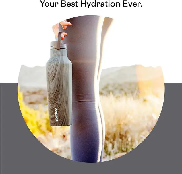 Alt view image 3 of 7 - Corkcicle Sport Canteen Insulated Tumbler, Burnt Wood, 20 oz  Reusable Water Bottle Keeps Beverages Cold for 25 Hours & Hot 12 Hours  Cupholder Friendly Tumbler with Screw-On Cap