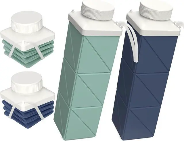 Main image of Collapsible Water Bottles 720ml 24.3oz, Foldable Portable Water Bottle, Lightweight Reusable Leakproof for Travel Camping Hiking Cycling Yoga Sports Outdoor School Office