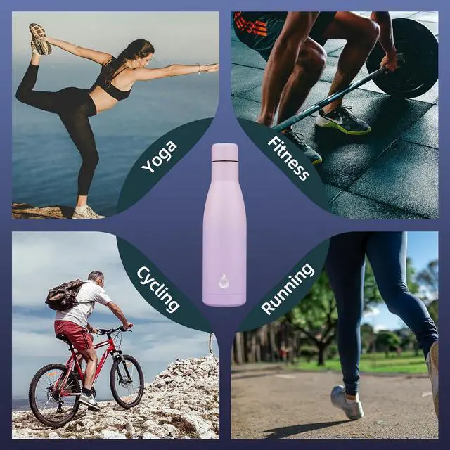 Alt view image 6 of 6 - BJPKPK 25oz Insulated Stainless Steel Water Bottles Reusable Metal Travel Sports Water Bottle Keep Cold and Hot,Dreamy Purple