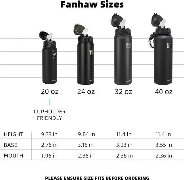 Alt view image 6 of 7 - Fanhaw 32 Oz Stainless Steel Insulated Sports Water Bottles with Straw for Kids, Men and Women (Yellow)