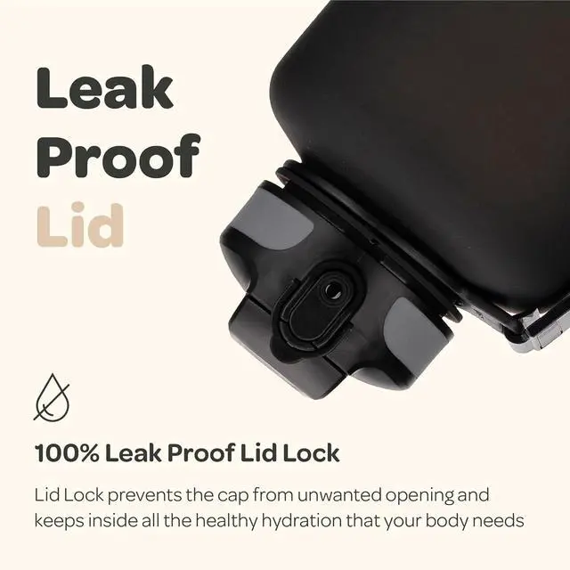 Alt view image 4 of 7 - Hydracy Water Bottle with Time Marker -Large BPA Free Water Bottle & No Sweat Sleeve -Leak Proof Gym Bottle with Fruit Infuser Strainer & Times to Drink -Ideal for Fitness Sports & Outdoors