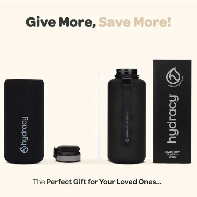 Alt view image 6 of 7 - Hydracy Water Bottle with Time Marker -Large BPA Free Water Bottle & No Sweat Sleeve -Leak Proof Gym Bottle with Fruit Infuser Strainer & Times to Drink -Ideal for Fitness Sports & Outdoors
