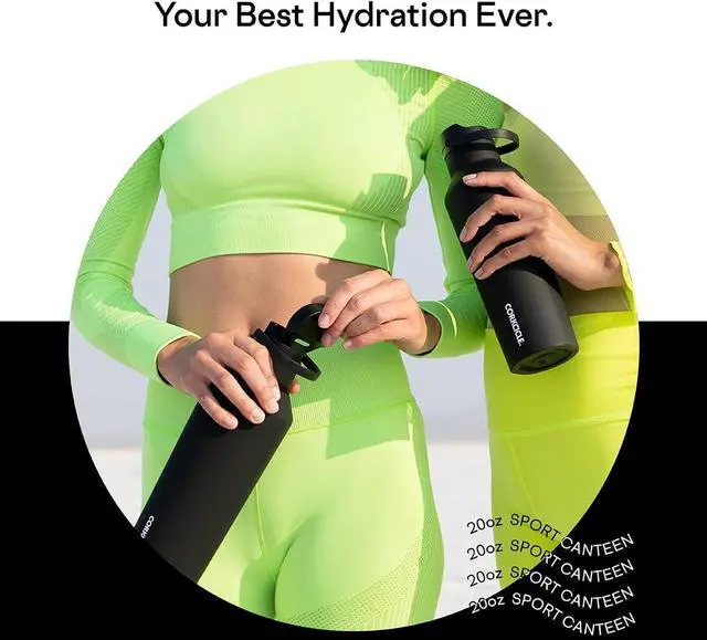 Alt view image 3 of 7 - Corkcicle Sport Canteen Insulated Tumbler, Matte Black, 20 oz  Reusable Water Bottle Keeps Beverages Cold for 25 Hours & Hot 12 Hours  Cupholder Friendly Tumbler with Screw-On Cap
